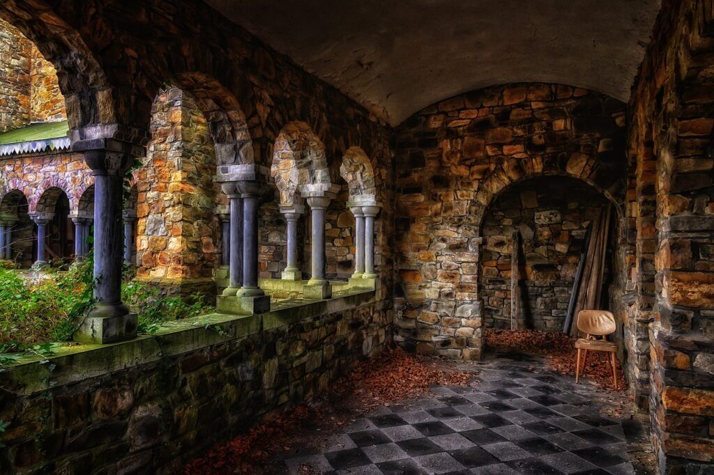 monastery, cloister, corridor